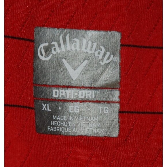 Callaway Golf Men's XL Red Striped Polo Shirt Dri-Fit Short Sleeve Wicking Athle - Picture 7 of 8